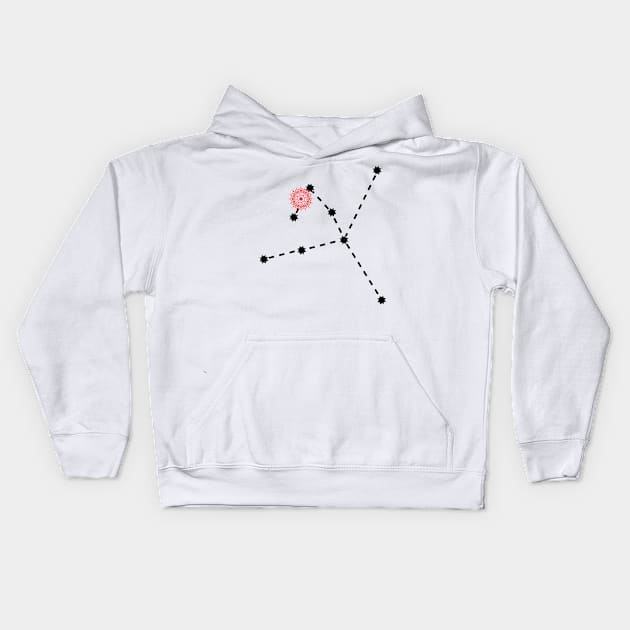 Shravana Nakshatra Hindu Vedic Sidereal Astrology Constellation Kids Hoodie by EndlessDoodles